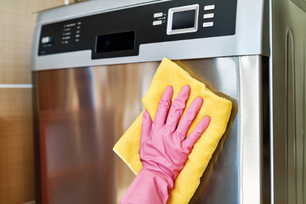 cleaning a dishwasher